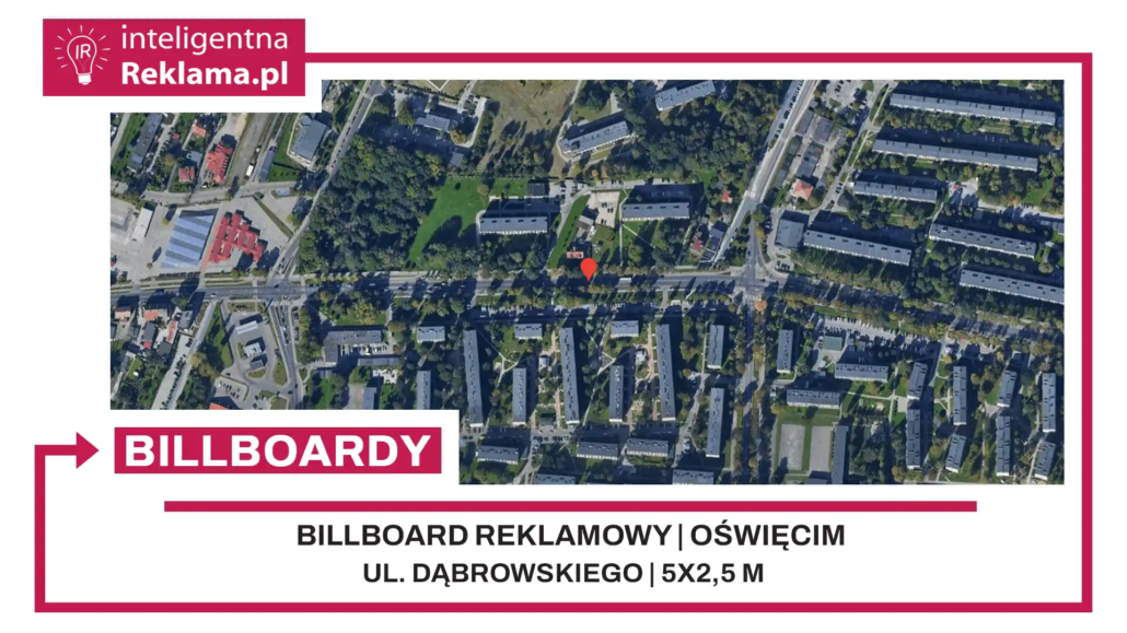 Lokalizacja reklamowa w Oświęcim przy ul. ul. Dąbrowskiego - powierzchnia 12,5 m²