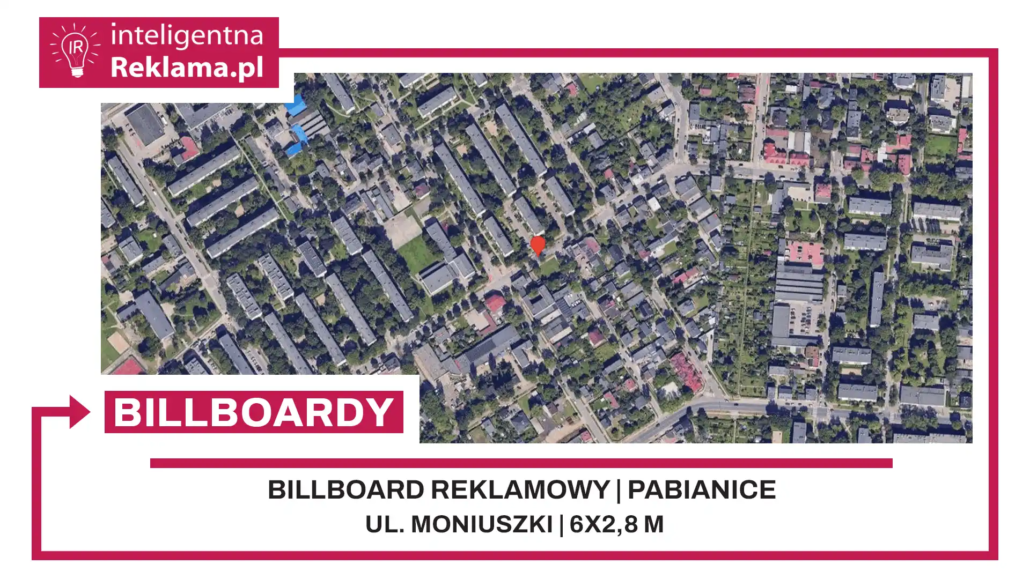 Lokalizacja reklamowa w Pabianice przy ul. Moniuszki - powierzchnia 16,8 m²