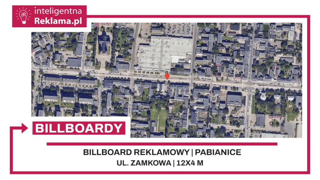 Lokalizacja reklamowa w Pabianice przy ul. Zamkowa - powierzchnia 48 m²