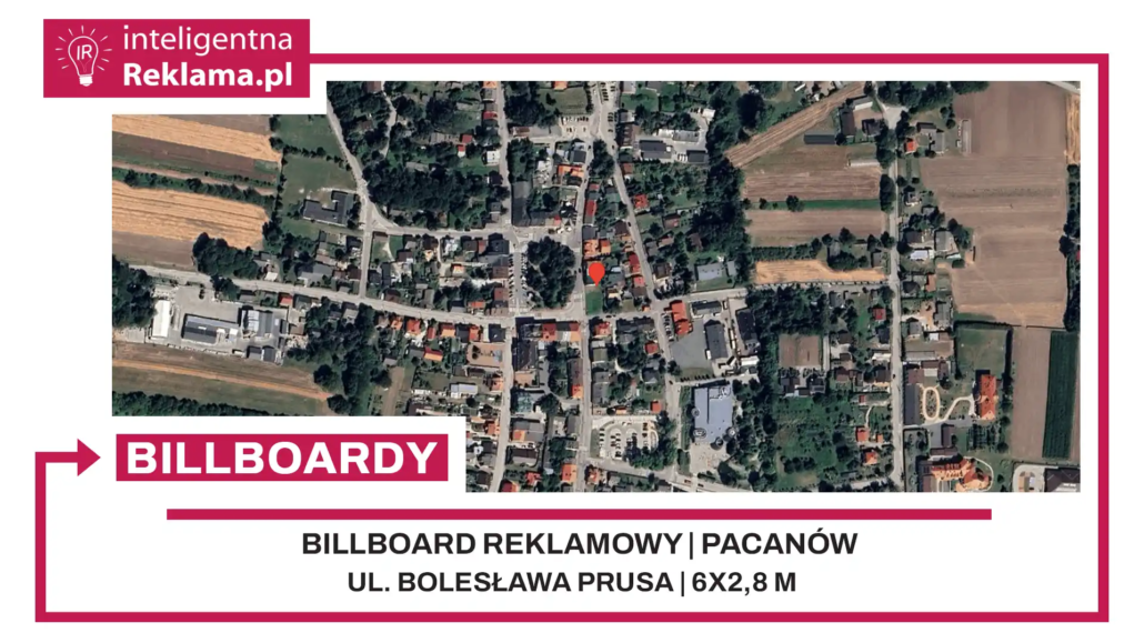 Lokalizacja reklamowa w Pacanów przy ul. Bolesława Prusa - powierzchnia 16,8 m²