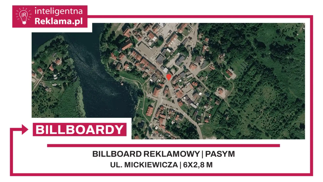 Lokalizacja reklamowa w Pasym przy ul. Mickiewicza - powierzchnia 16,8 m²