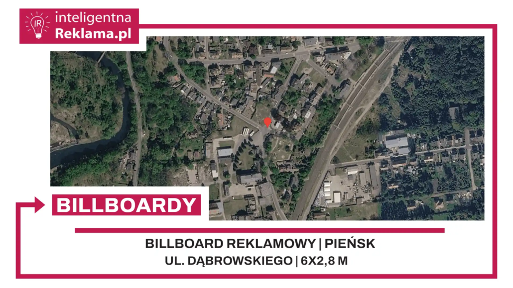 Lokalizacja reklamowa w Pieńsk przy ul. Dąbrowskiego - powierzchnia 16,8 m²