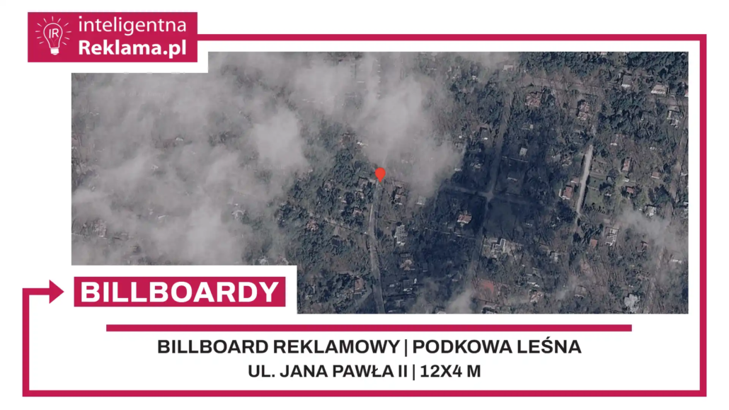 Lokalizacja reklamowa w Podkowa Leśna przy ul. Jana Pawła II - powierzchnia 48 m²
