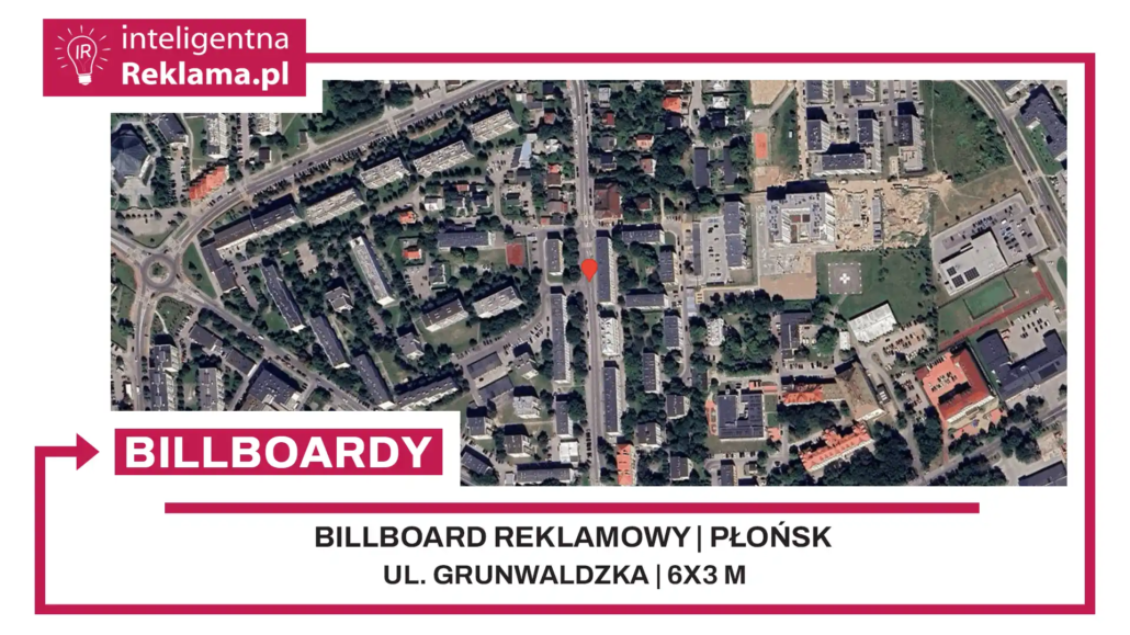 Lokalizacja reklamowa w Płońsk przy ul. Grunwaldzka - powierzchnia 18 m²