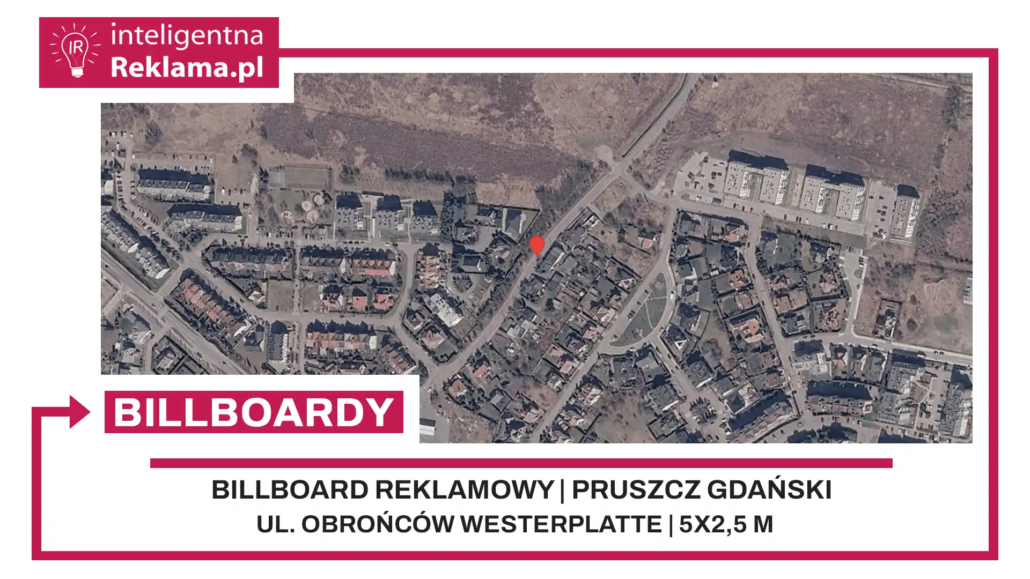 Lokalizacja reklamowa w Pruszcz Gdański przy ul. Obrońców Westerplatte - powierzchnia 12,5 m²