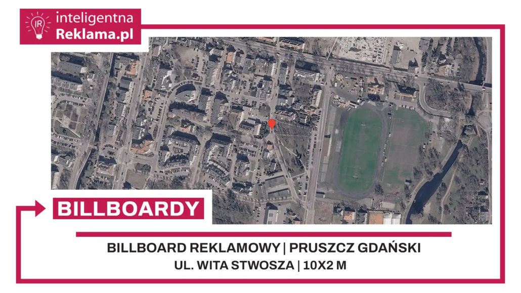 Lokalizacja reklamowa w Pruszcz Gdański przy ul. Wita Stwosza - powierzchnia 20 m²