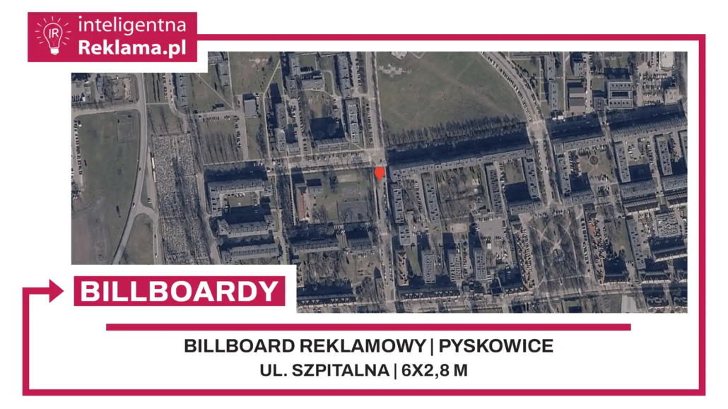 Lokalizacja reklamowa w Pyskowice przy ul. Szpitalna - powierzchnia 16,8 m²