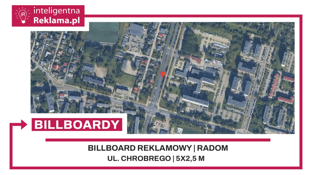 Lokalizacja reklamowa w Radom przy ul. Chrobrego - powierzchnia 12,5 m²