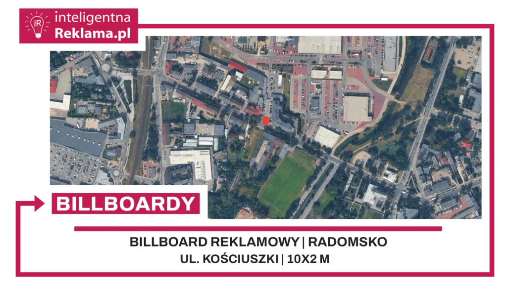 Lokalizacja reklamowa w Radomsko przy ul. Kościuszki - powierzchnia 20 m²