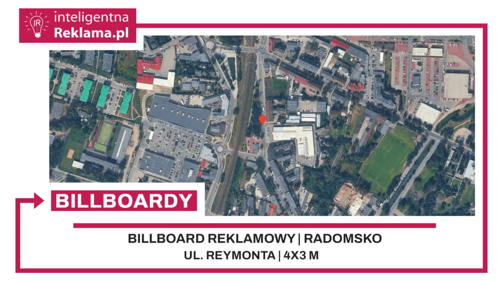 Lokalizacja reklamowa w Radomsko przy ul. ul. Reymonta - powierzchnia 12 m²