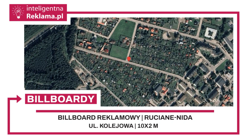 Lokalizacja reklamowa w Ruciane-Nida przy ul. Kolejowa - powierzchnia 20 m²