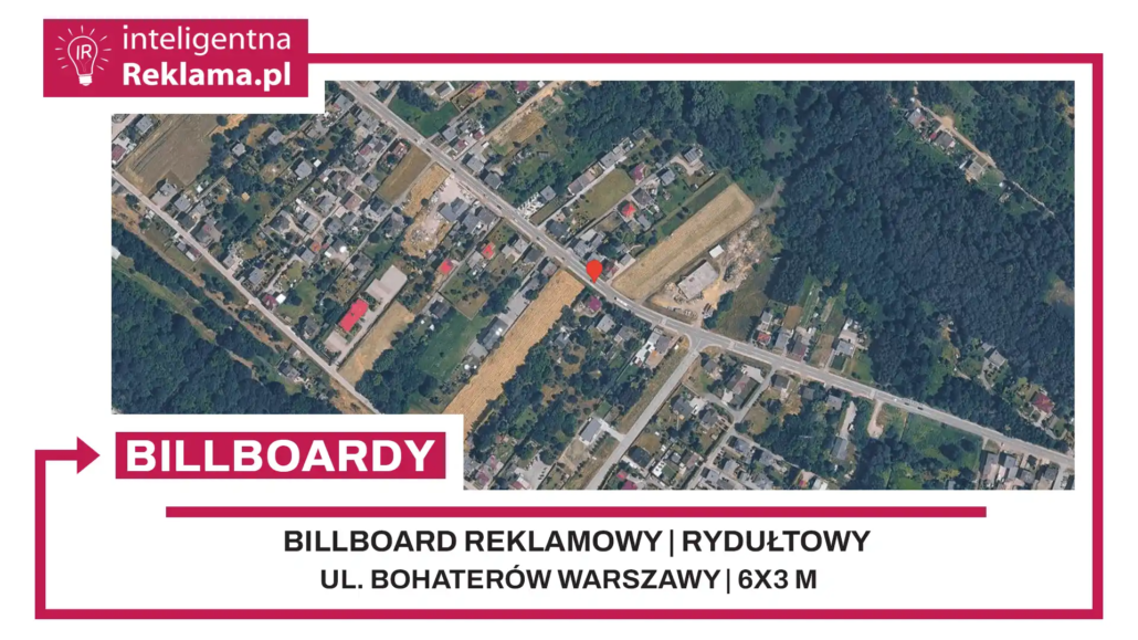 Lokalizacja reklamowa w Rydułtowy przy ul. Bohaterów Warszawy - powierzchnia 18 m²