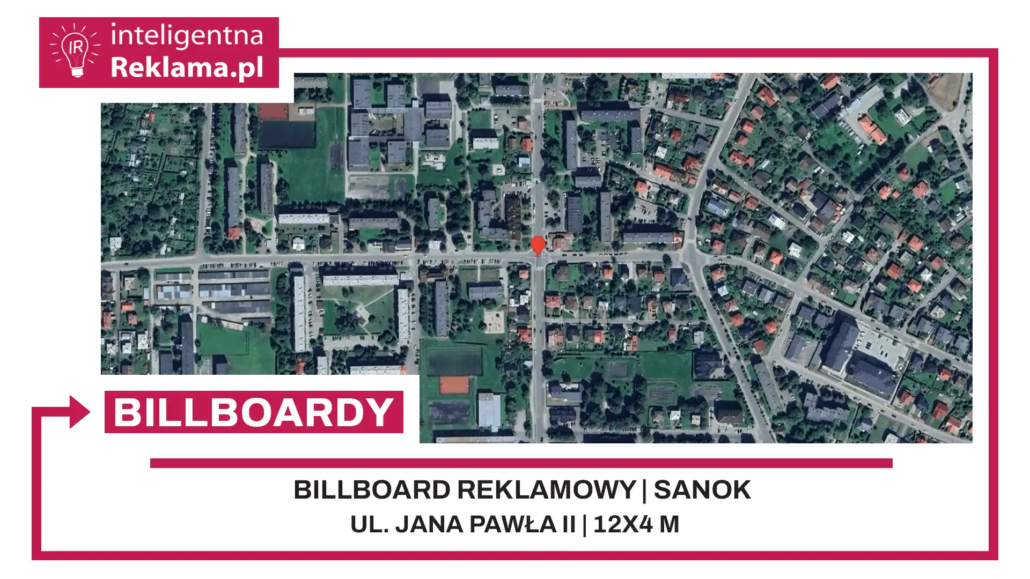 Lokalizacja reklamowa w Sanok przy ul. Jana Pawła II - powierzchnia 48 m²