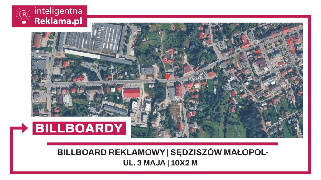 Lokalizacja reklamowa w Sędziszów Małopolski przy ul. ul. 3 Maja - powierzchnia 20 m²