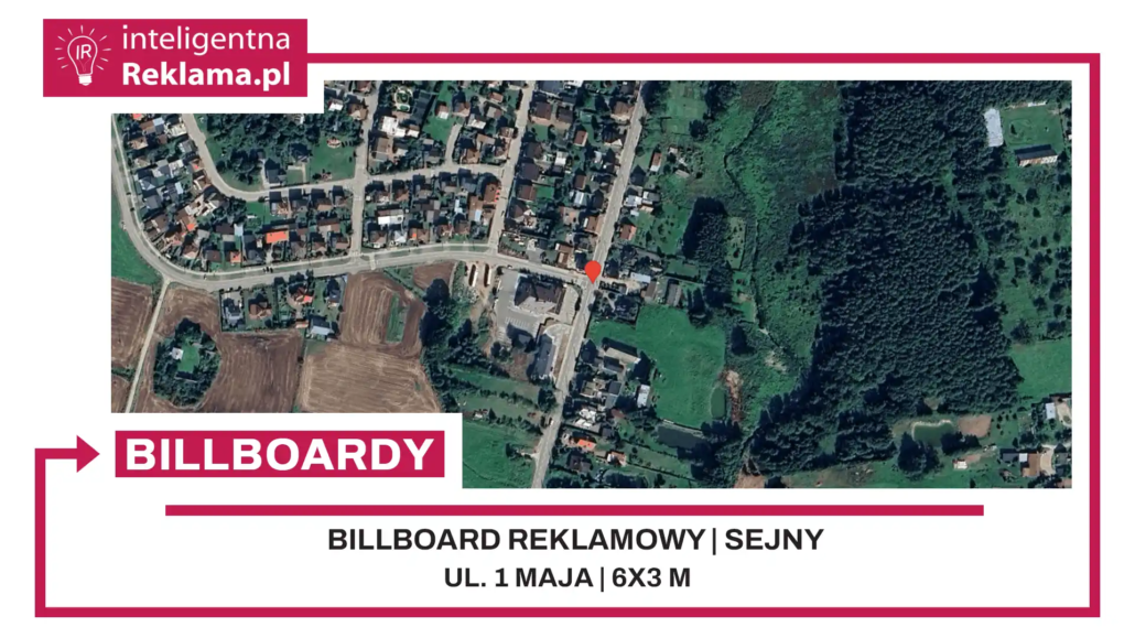 Lokalizacja reklamowa w Sejny przy ul. 1 maja - powierzchnia 18 m²