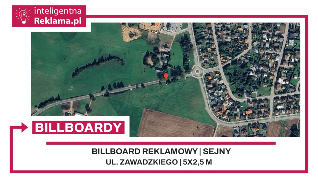Lokalizacja reklamowa w Sejny przy ul. Zawadzkiego - powierzchnia 12,5 m²