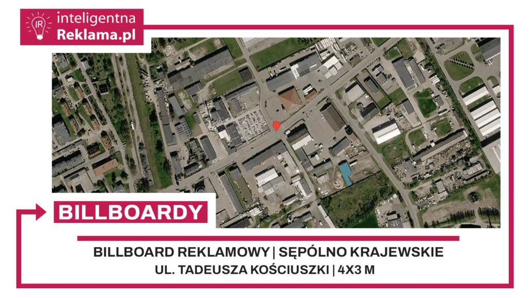 Lokalizacja reklamowa w Sępólno Krajewskie przy ul. ul. Tadeusza Kościuszki - powierzchnia 12 m²