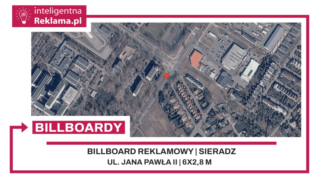 Lokalizacja reklamowa w Sieradz przy ul. ul. Jana Pawła II - powierzchnia 16,8 m²
