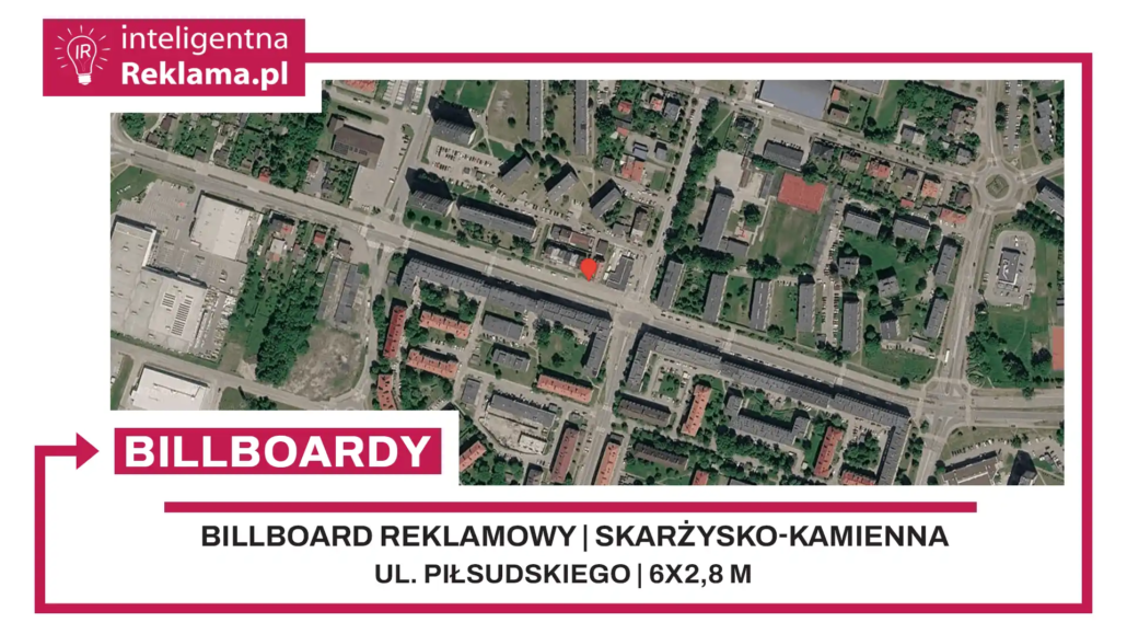 Lokalizacja reklamowa w Skarżysko-Kamienna przy ul. ul. Piłsudskiego - powierzchnia 16,8 m²