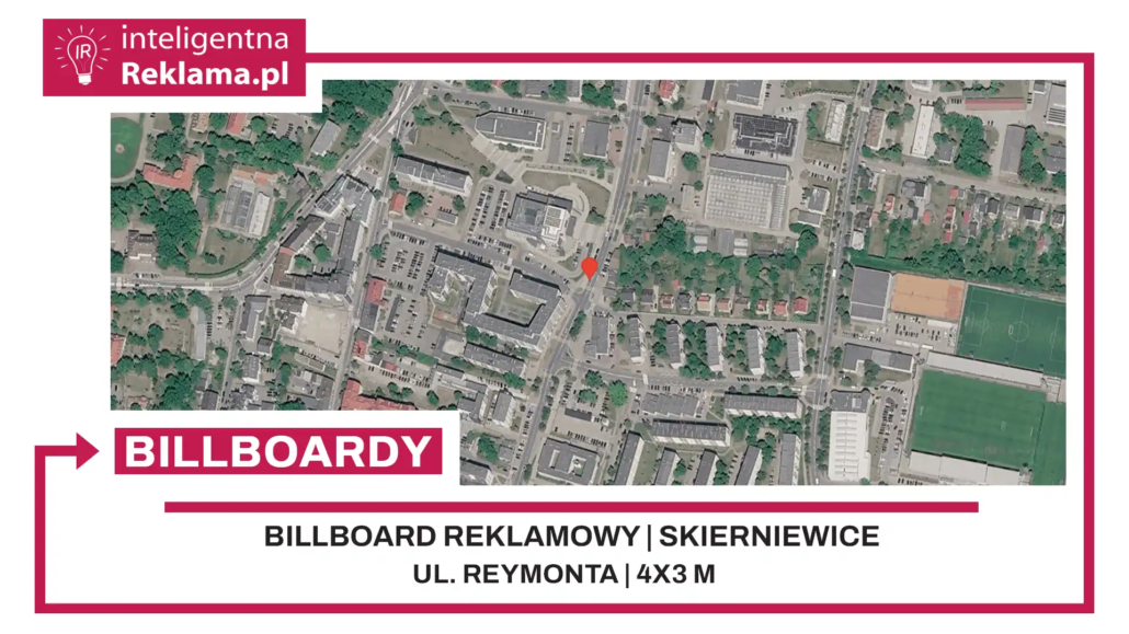 Lokalizacja reklamowa w Skierniewice przy ul. ul. Reymonta - powierzchnia 12 m²