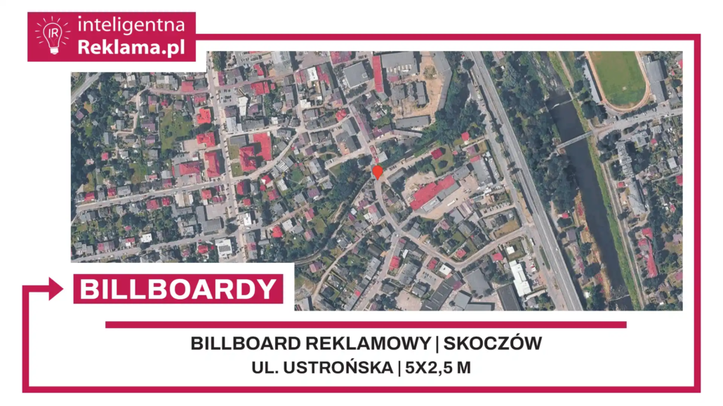 Lokalizacja reklamowa w Skoczów przy ul. Ustrońska - powierzchnia 12,5 m²