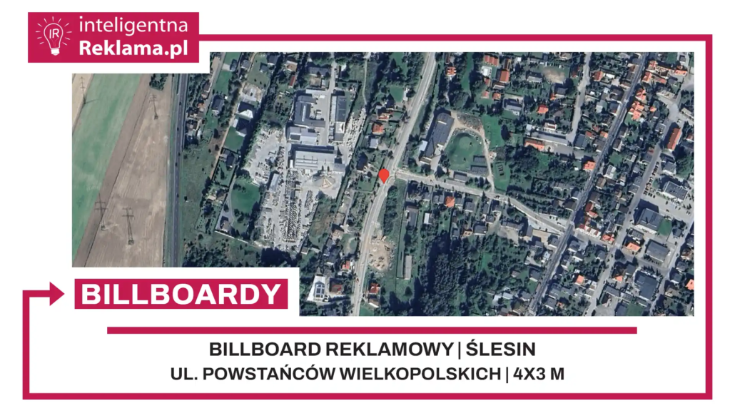Lokalizacja reklamowa w Ślesin przy ul. Powstańców Wielkopolskich - powierzchnia 12 m²