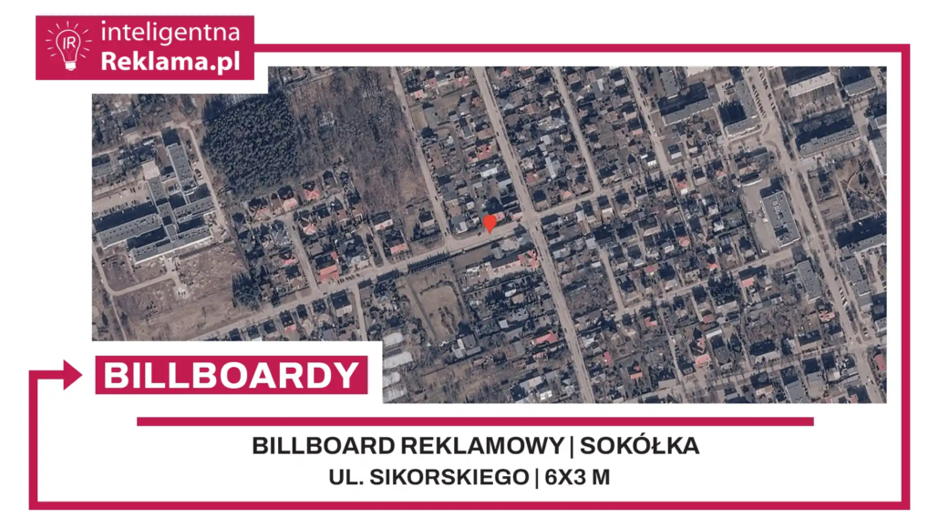 Lokalizacja reklamowa w Sokółka przy ul. Sikorskiego - powierzchnia 18 m²