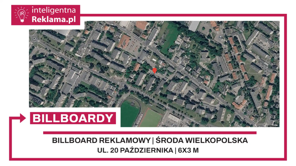 Lokalizacja reklamowa w Środa Wielkopolska przy ul. 20 października - powierzchnia 18 m²