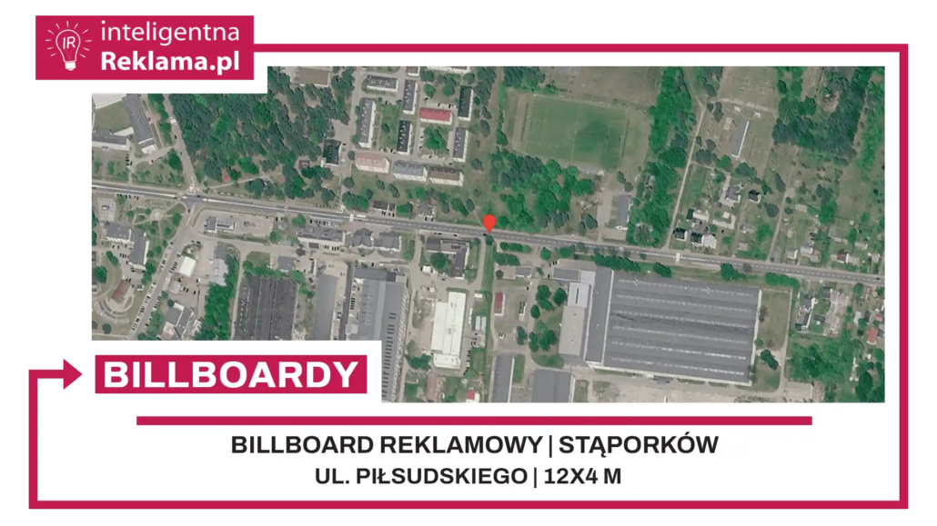 Lokalizacja reklamowa w Stąporków przy ul. Piłsudskiego - powierzchnia 48 m²