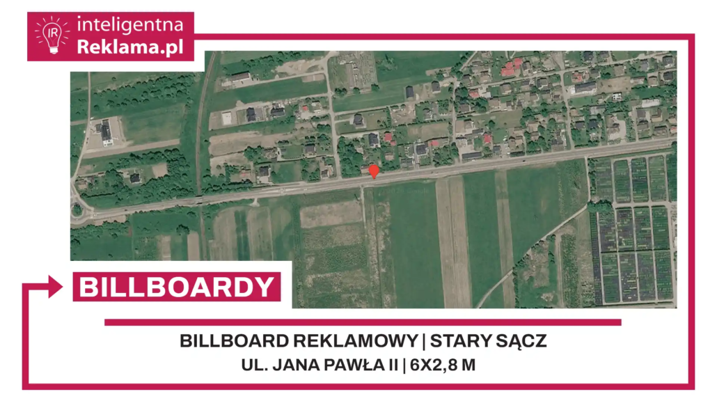 Lokalizacja reklamowa w Stary Sącz przy ul. Jana Pawła II - powierzchnia 16,8 m²