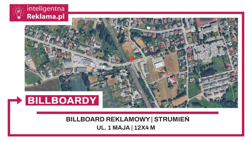 Lokalizacja reklamowa w Strumień przy ul. 1 maja - powierzchnia 48 m²