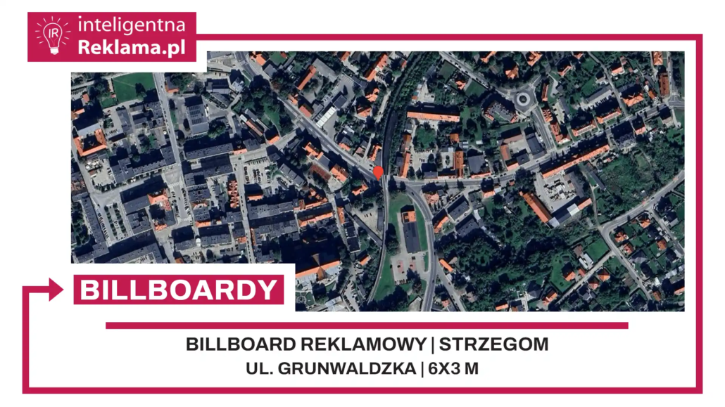 Lokalizacja reklamowa w Strzegom przy ul. Grunwaldzka - powierzchnia 18 m²