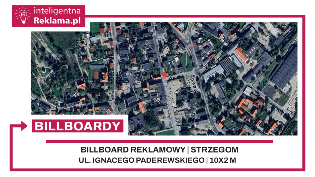 Lokalizacja reklamowa w Strzegom przy ul. Ignacego Paderewskiego - powierzchnia 20 m²