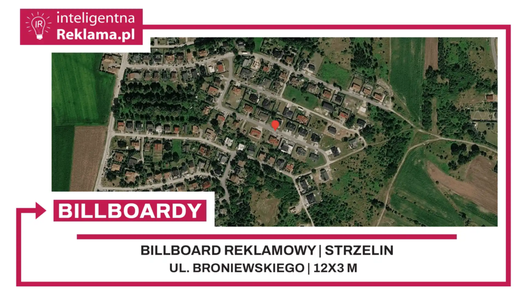 Lokalizacja reklamowa w Strzelin przy ul. Broniewskiego - powierzchnia 36 m²