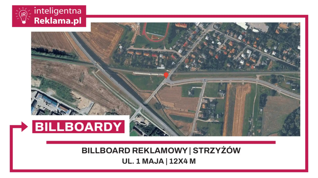 Lokalizacja reklamowa w Strzyżów przy ul. 1 maja - powierzchnia 48 m²