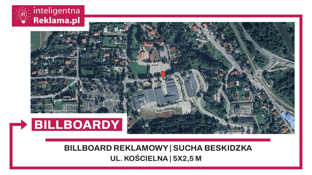 Lokalizacja reklamowa w Sucha Beskidzka przy ul. Kościelna - powierzchnia 12,5 m²