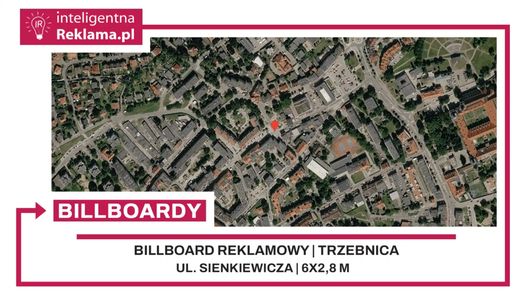 Lokalizacja reklamowa w Trzebnica przy ul. Sienkiewicza - powierzchnia 16,8 m²