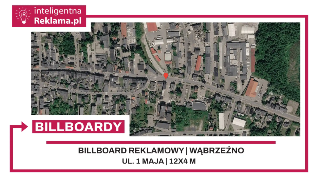 Lokalizacja reklamowa w Wąbrzeźno przy ul. 1 maja - powierzchnia 48 m²