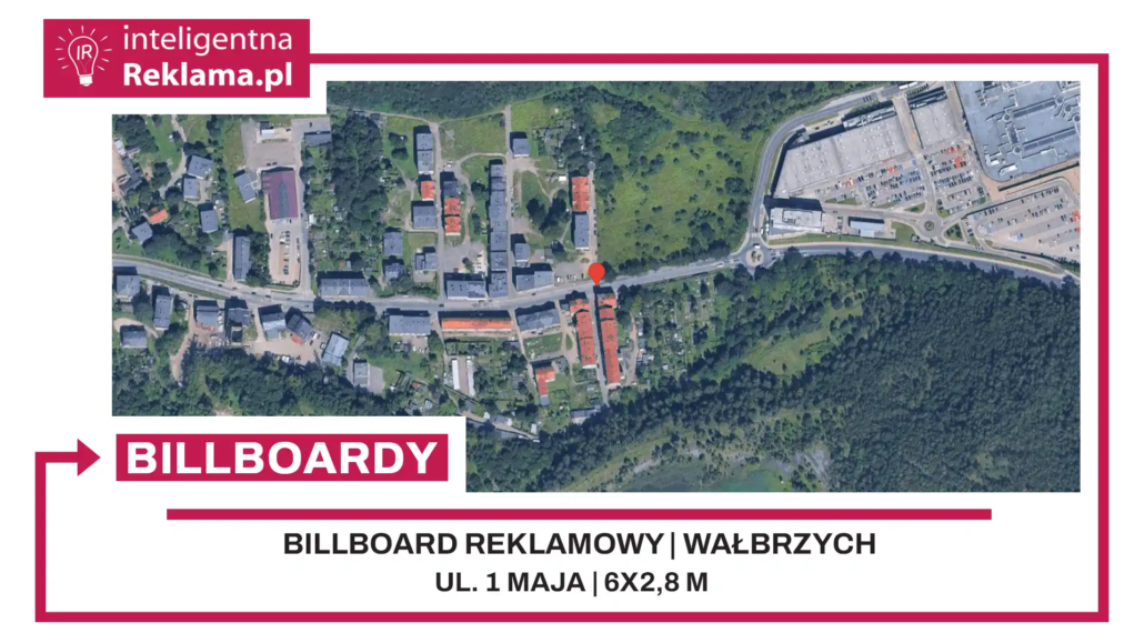 Lokalizacja reklamowa w Wałbrzych przy ul. 1 maja - powierzchnia 16,8 m²