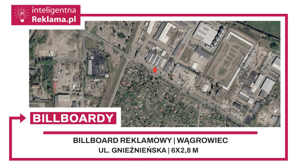 Lokalizacja reklamowa w Wągrowiec przy ul. Gnieźnieńska - powierzchnia 16,8 m²