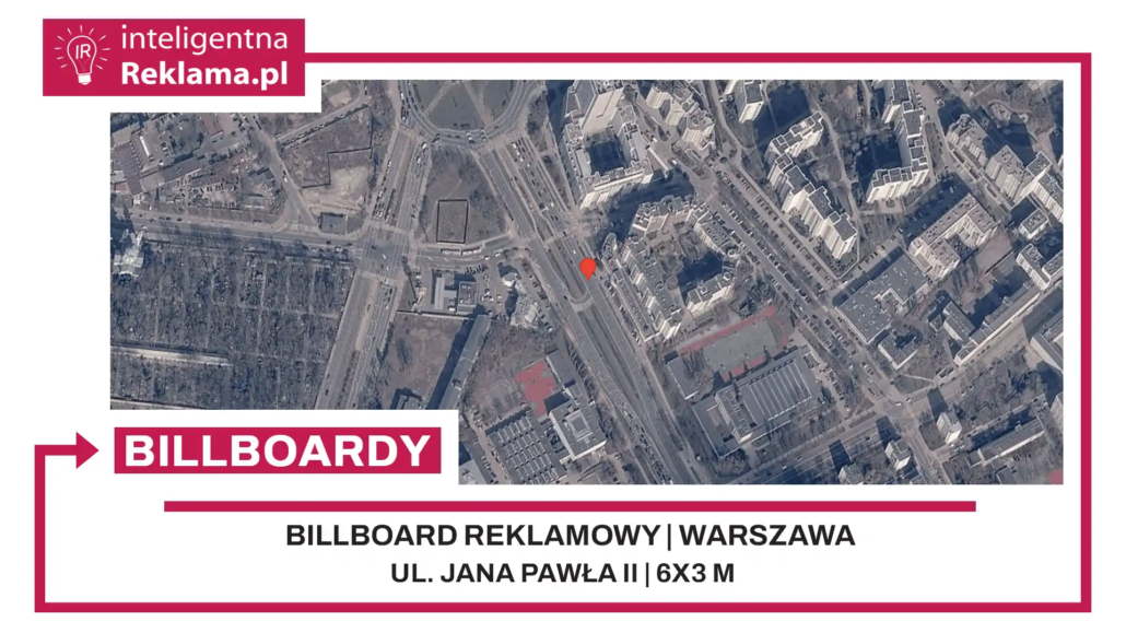 Lokalizacja reklamowa w Warszawa przy ul. Jana Pawła II - powierzchnia 18 m²
