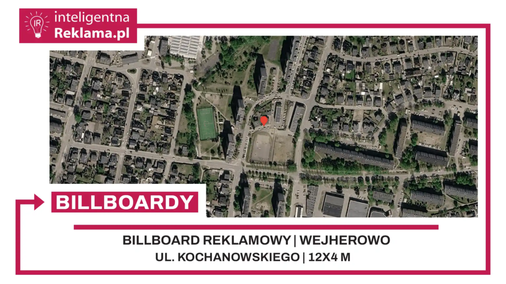 Lokalizacja reklamowa w Wejherowo przy ul. Kochanowskiego - powierzchnia 48 m²