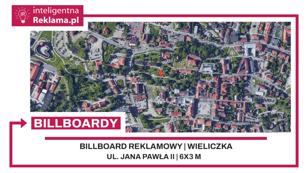Lokalizacja reklamowa w Wieliczka przy ul. Jana Pawła II - powierzchnia 18 m²