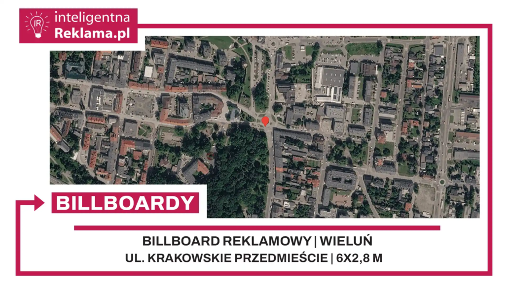 Lokalizacja reklamowa w Wieluń przy ul. ul. Krakowskie Przedmieście - powierzchnia 16,8 m²