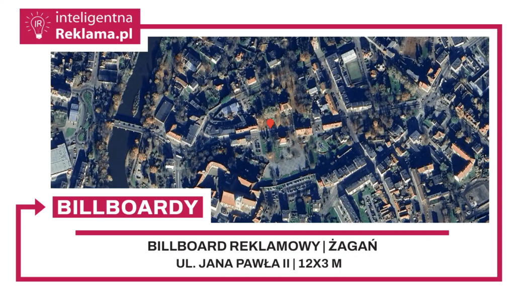 Lokalizacja reklamowa w Żagań przy ul. Jana Pawła II - powierzchnia 36 m²