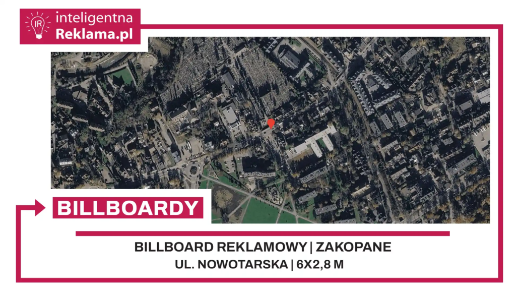 Lokalizacja reklamowa w Zakopane przy ul. Nowotarska - powierzchnia 16,8 m²