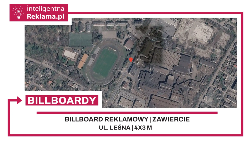 Lokalizacja reklamowa w Zawiercie przy ul. Leśna - powierzchnia 12 m²