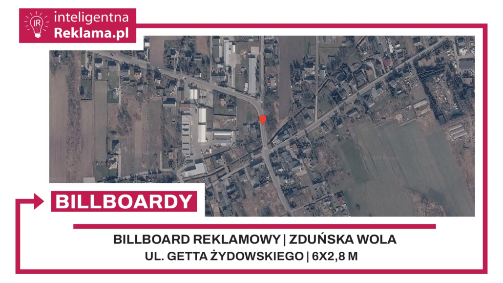 Lokalizacja reklamowa w Zduńska Wola przy ul. Getta Żydowskiego - powierzchnia 16,8 m²