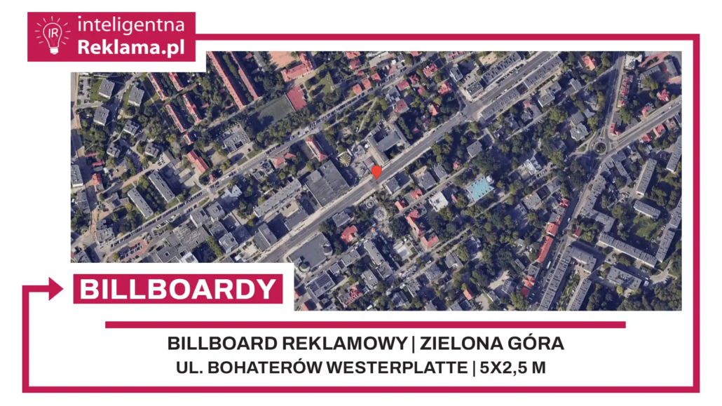 Lokalizacja reklamowa w Zielona Góra przy ul. ul. Bohaterów Westerplatte - powierzchnia 12,5 m²