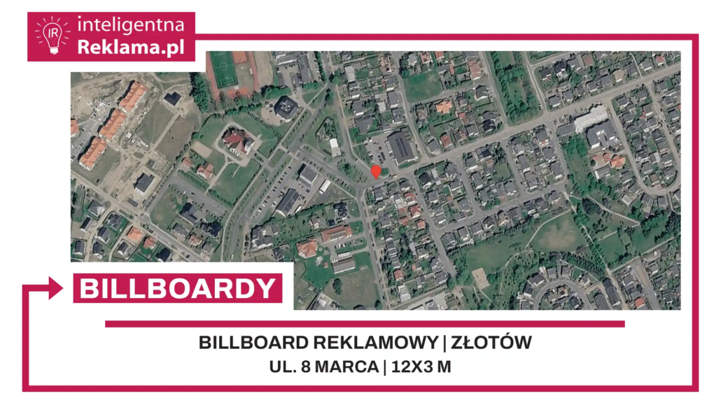 Lokalizacja reklamowa w Złotów przy ul. 8 marca - powierzchnia 36 m²